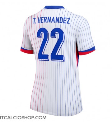 Francia Theo Hernandez #22 Seconda Maglia Femmina Europei 2024 Manica Corta